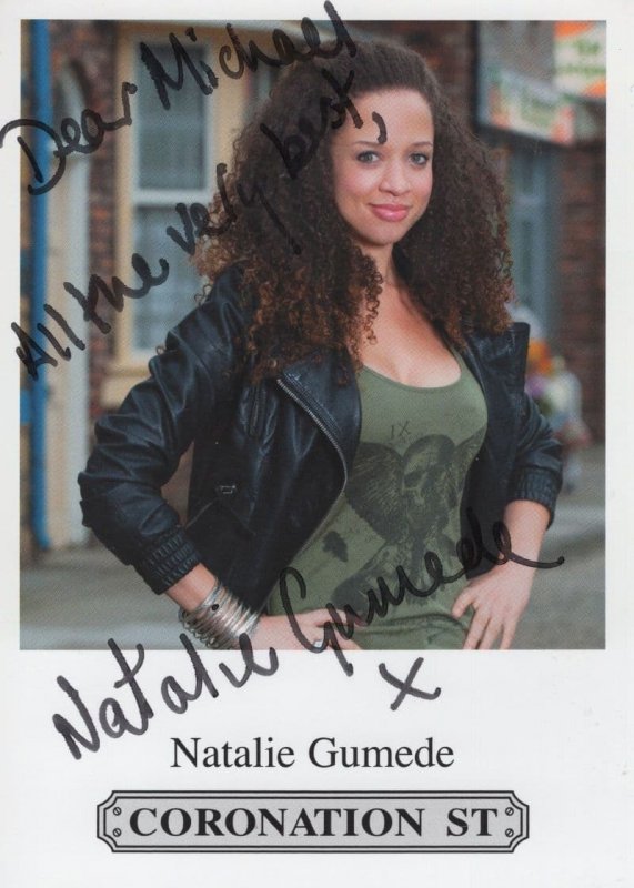 Natalie Gumede Coronation Street Hand Signed Cast Card Photo