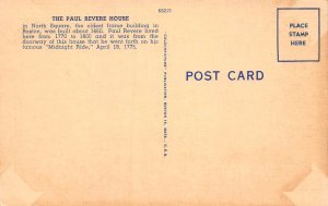Paul Revere House, Boston, Massachusetts, early linen postcard, unused
