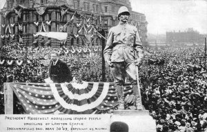 Indianapolis Indiana President Roosevelt  Unveiling Lawton Statue PC AA75333