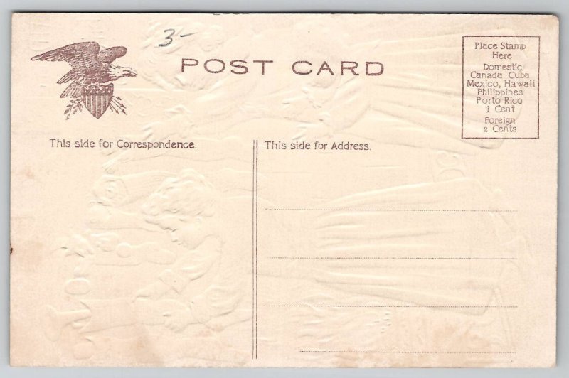 Christmas Children Filled Stocking At Fireplace Postcards I45