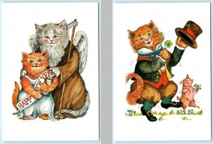 2 Postcards DRESSED CATS Happy New Year St. Patricks? EVELYN GATHINGS 4x6