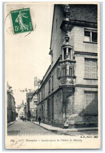 1912 Lantern of the Hotel De Marizy Troyes Grand Est France Posted Postcard