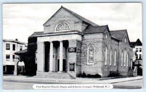 WILDWOOD, NJ New Jersey ~ FIRST BAPTIST CHURCH 1962 Cape May County  Postcard