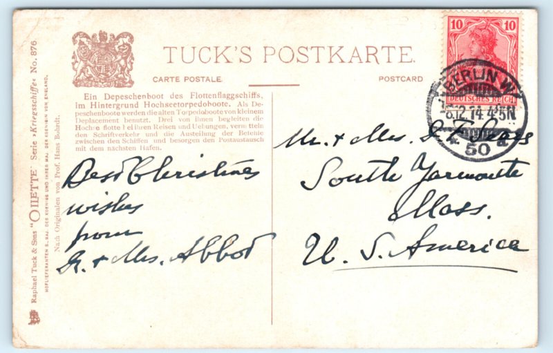 WWI German Navy Boat Postcard