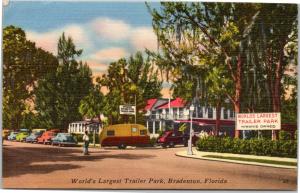 World's Largest Trailer Park Posted Bradenton FL 1951 Defense Bond Slogan Cancel