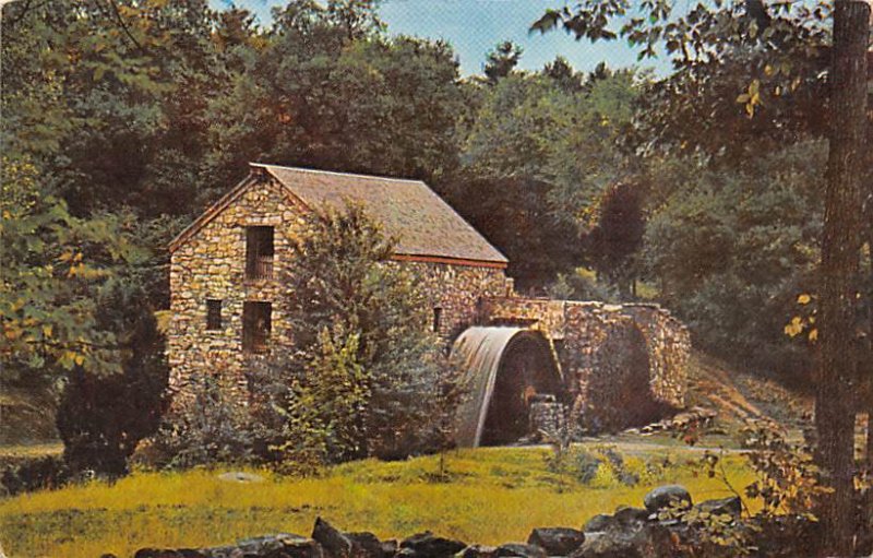 Wayside Inn Grist Mill South Sudbury, Massachusetts USA View Postcard Backing 