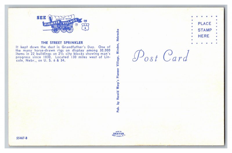 The Street Sprinkler Pioneer Village Minden Nebraska Postcard