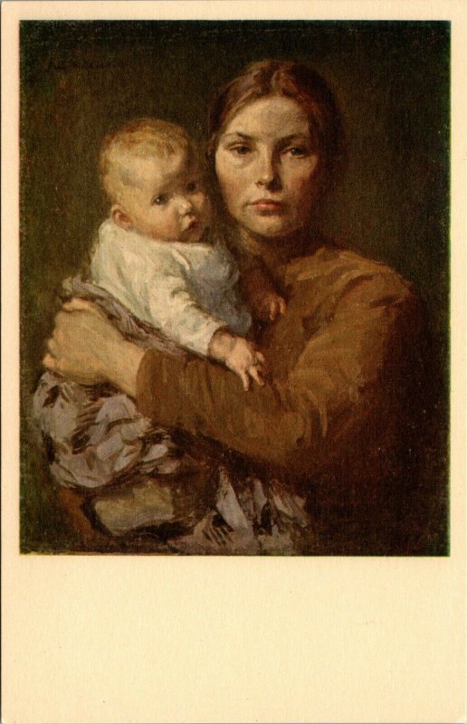 Dutch Mother & Child by J. Gari Melchers; Postcard, Art Institute of Chicago