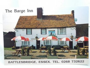 The Barge Inn Battlesbridge Essex Vintage UK Pub Advertising Postcard