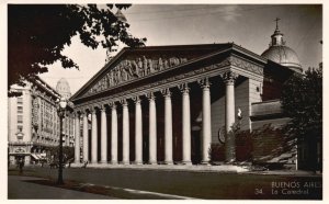 Vintage Postcard 1920's Buenos Aires La Catedral Parish Church Argentina RPPC