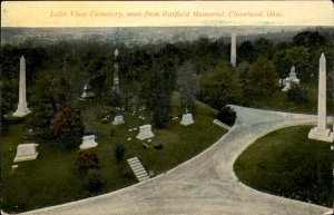 Cleveland Ohio Lakeview Cemetery Birdseye View c1900-20s Vintage Postcard