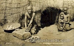 Old Native Woman Grinding Maize African Nude Unused 