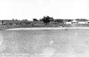 Backbone State Park Iowa Beach From Dam Real Photo Antique Postcard K92353