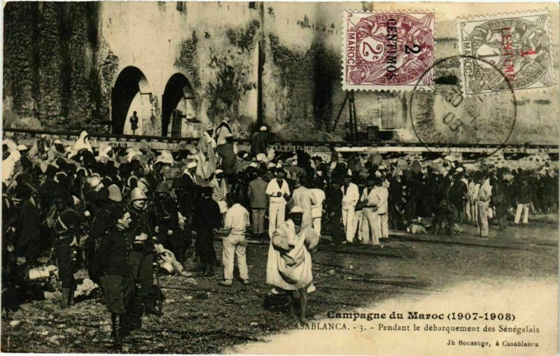 CPA AK Casablanca - Pendant le Debarquement des Senegalais MAROC (963332)