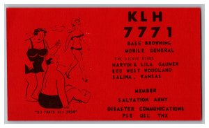 Postcard QSL Radio Card From Salina Kansas KLH-7771