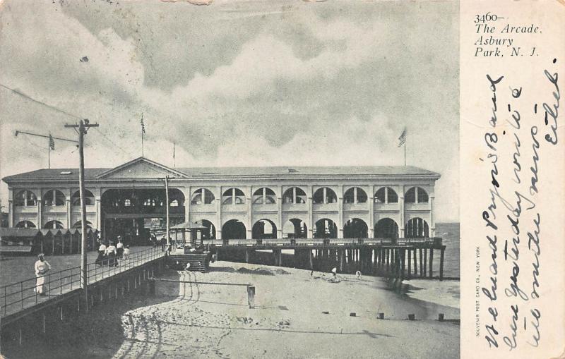 The Arcade, Asbury Park, New Jersey, Early Postcard, Used