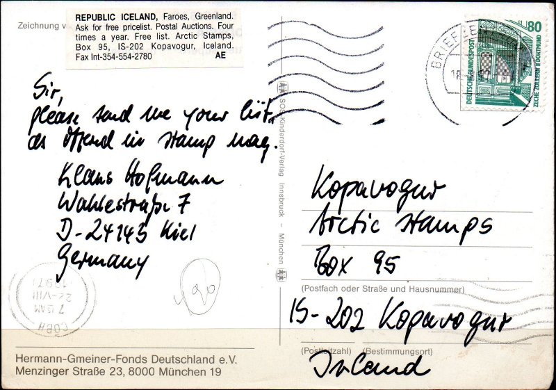 POSTCARD. GERMANY. Drawing Wintermotiv.