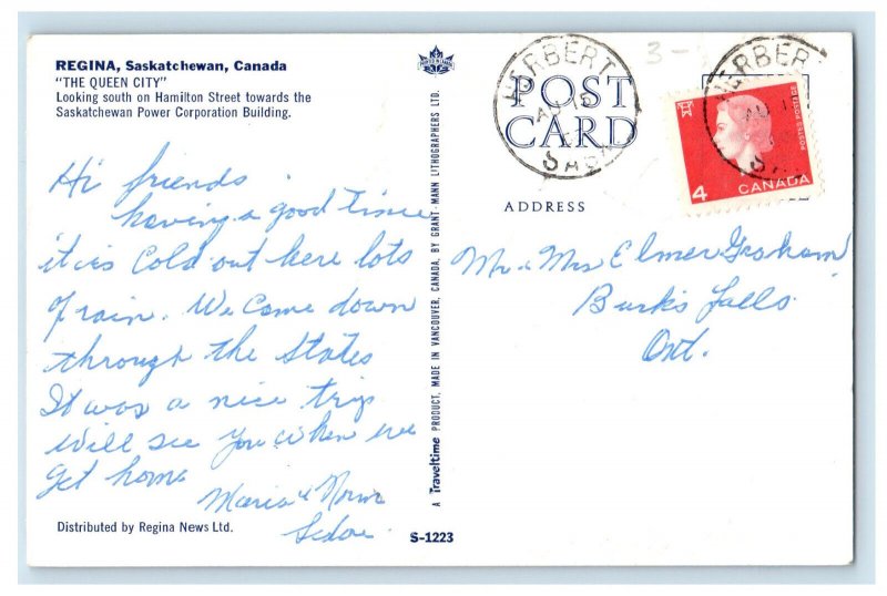 c1960's Hotel, Shoes, Cafe, Loggies, Regina Saskatchewan Canada Postcard