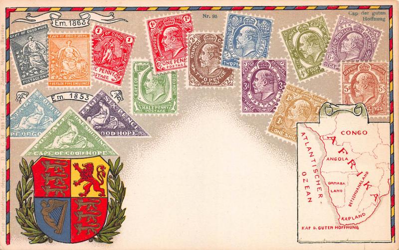 Cape of Good Hope, Classic Stamps in Actual Colors, Early Postcard, Unused