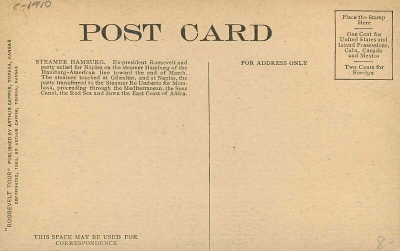 Steamer Hamburg Capper Artist impression C-1910 Postcard 22-2749