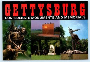 GETTYSBURG, Pennsylvania PA ~ CONFEDERATE MONUMENTS Memorials 4x6 Postcard