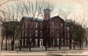 Hand Colored Postcard Central School Building in Middleport, Ohio~137804