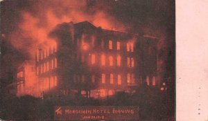 THE MONDAMIN HOTEL BURNING FIRE SIOUX CITY IOWA POSTCARD 1912