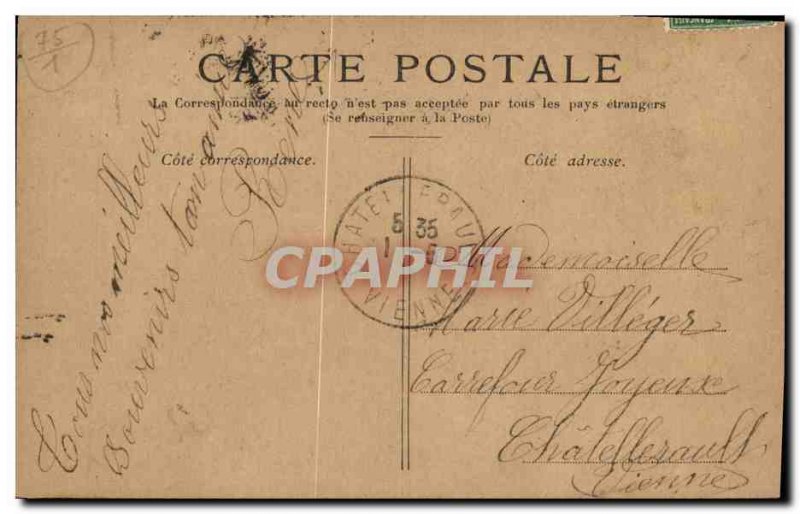 Old Postcard Paris Place du Palais Royal Metro