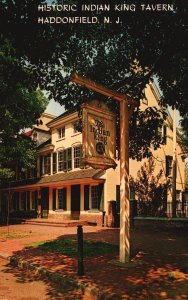 Vintage Postcard Historic Indian King Tavern Building Haddonfield New Jersey NJ
