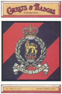 Adjutant General Corps Animo Et Fide Crest Badge Military Postcard