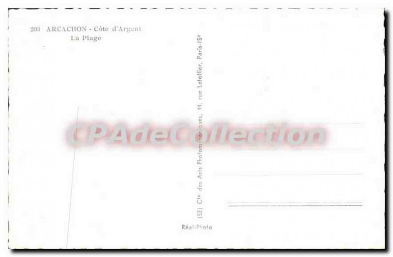 Old Postcard Arcachon Cote D'Argent The Beach