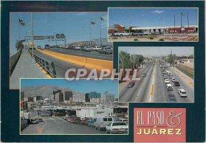 Modern Postcard El Paso Juarez International Border Crossing