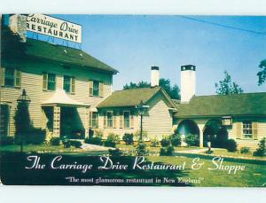 Unused 1950's CARRIAGE DRIVE RESTAURANT Hamden Connecticut CT p6250