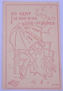 1800s Indelible Ink Kings Anti Heat Rochester NY Trade Card