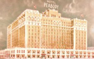 Vintage Postcard 1930's Hotel Peabody Finest Alsonett Hotel Memphis Tennessee