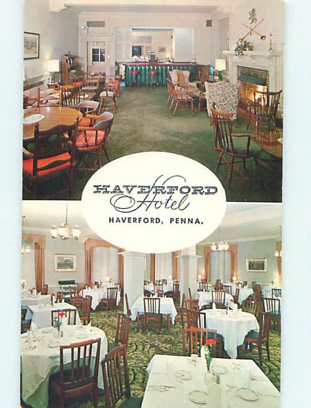 Unused Pre-1980 HAVERFORD HOTEL RESTAURANT Haverford Pennsylvania PA Q5954