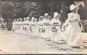 J69/ Warren Ohio RPPC Postcard c1910 Parade Kids Market Street 418