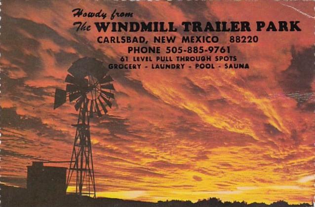 New Mexico Carlsbad Howdy From Windmill Trailer Park