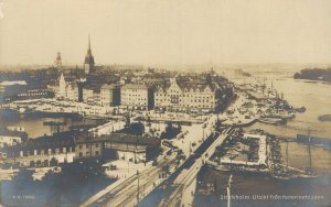 Sweden Stockholm Utsikt fran Katarinahissen RPPC  06.02