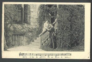 Ca 1908 RPPC Romantic Couple W/Song Lyrics Mint Album Marks On Back