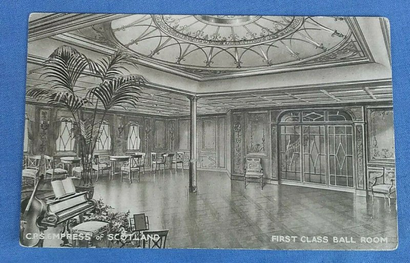 Vintage Postcard C.P.S. Empress Of Scotland First Class Ball Room A1