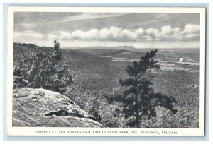 c1910 Looking Up The Shenandoah Valley from Bear Den Bluemont VA Postcard 