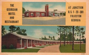 Vintage Postcard 1991 Georgian Motel Rooms Restaurant Folkston Georgia Henry Pub