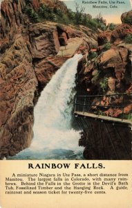 circa 1907-15 Rainbow Falls Ute Pass Colorado Postcard 2T6-585