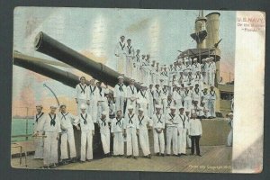 1912 Post Card US Navy Aboard The Monitor Florida Has Album Tips