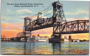 Postcard NY Albany Rensselaer Dunn Memorial Bridge