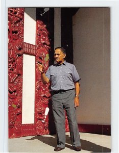 Postcard Elder speaking on marae., Waiwhetu Marae, Lower Hutt, New Zealand