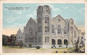 E18/ St Petersburg Florida Fl Postcard 1923 First Avenue Methodist Church