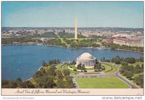 Aerial View Of Jefferson Memorial And Washington Monument Washington D C