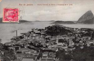 Rio de Janeiro Brazil Gloria Entrada da Barra Birds Eye View Postcard J64632